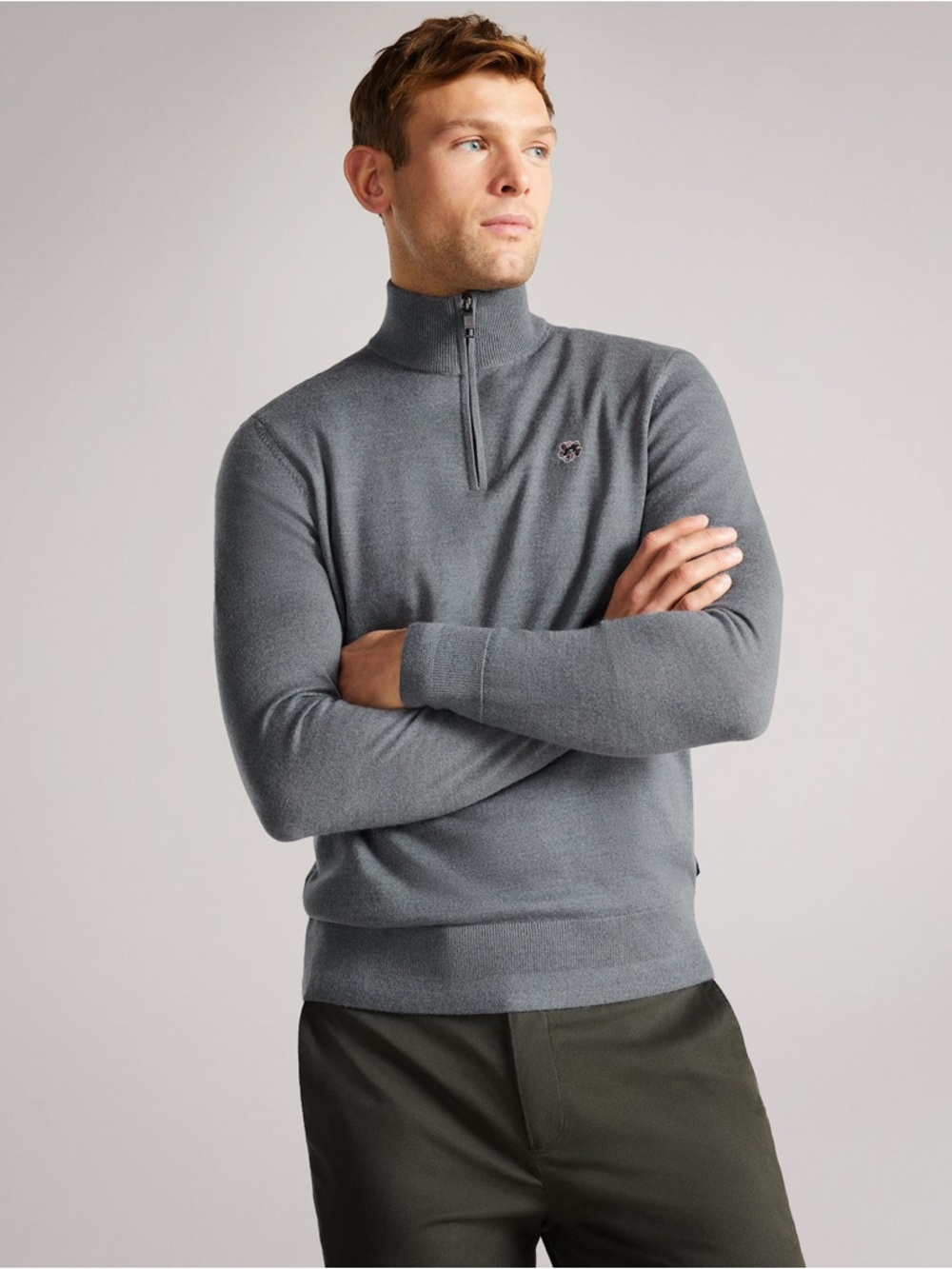 Ted Baker London Tooting Wool Quarter Zip Sweater